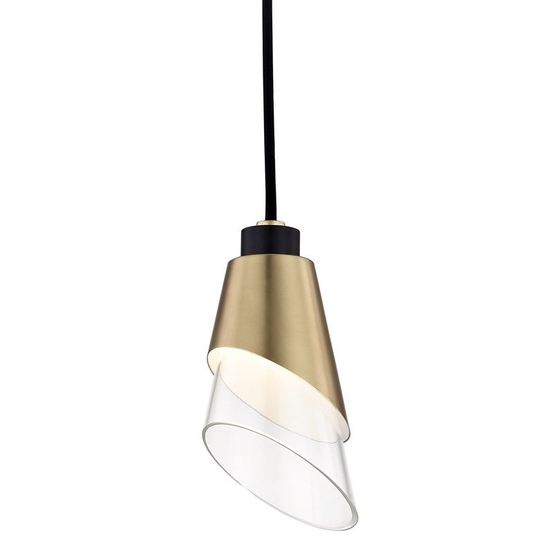 Mitzi Lighting Angie Aged Brass/Black Pendant Ceiling Light