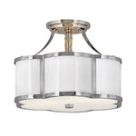 Quintiesse Chance 2 Light Semi-flush Mount Polished Nickel with Polished White