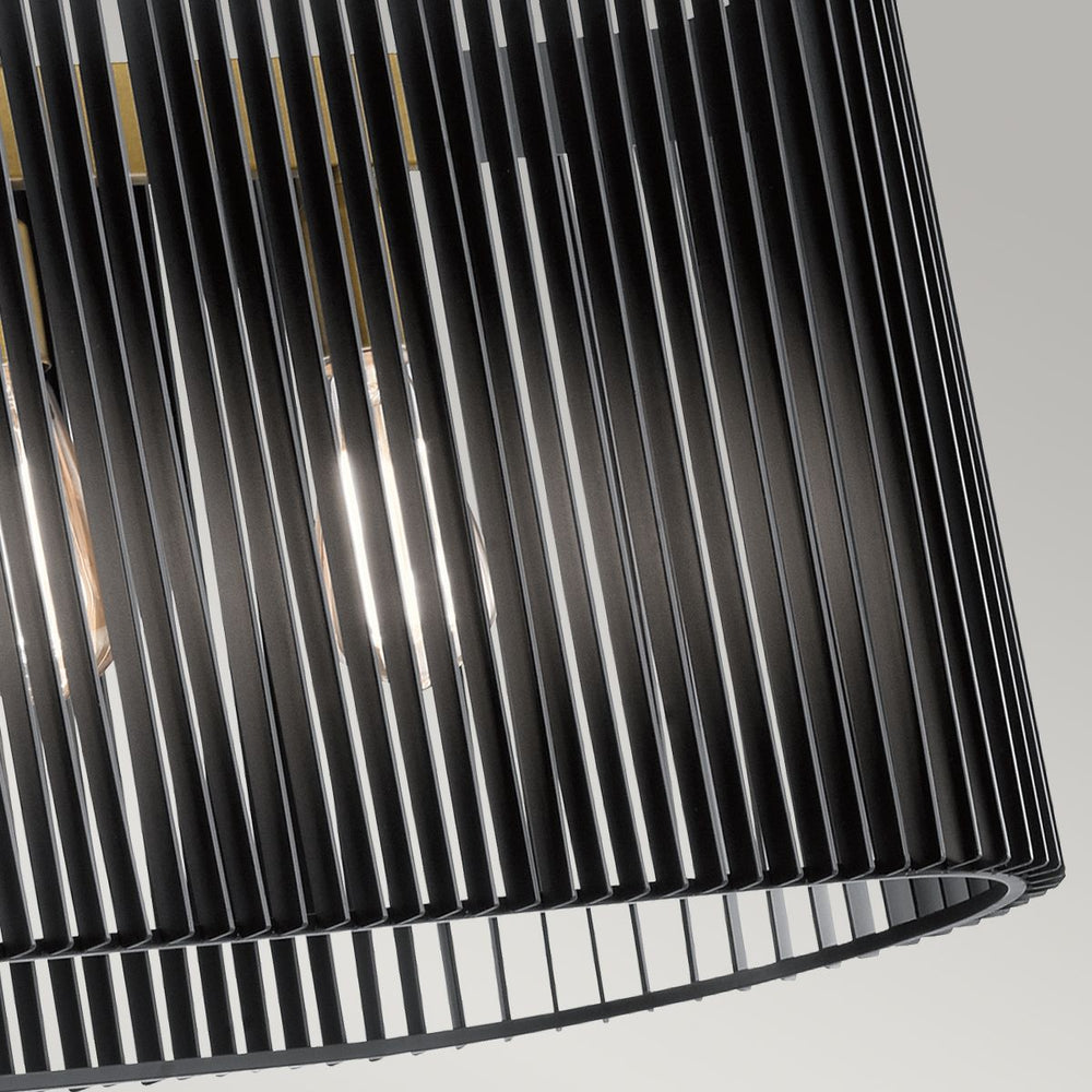 Quintiesse Linara 5 Light Linear Chandelier  Black & Natural Brass - Decolight Ltd 