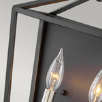 Quintiesse Stinson 2 Light Wall Light  Black with Polished Nickel - Decolight Ltd 