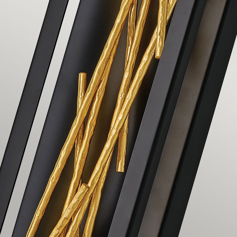 Quintiesse Styx LED Wall Light  Black & Gilded Gold - Decolight Ltd 