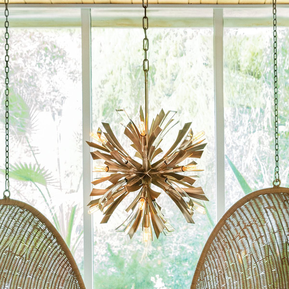 Quintiesse Vida 13 Light Small Pendant Burnished Gold - Decolight Ltd 