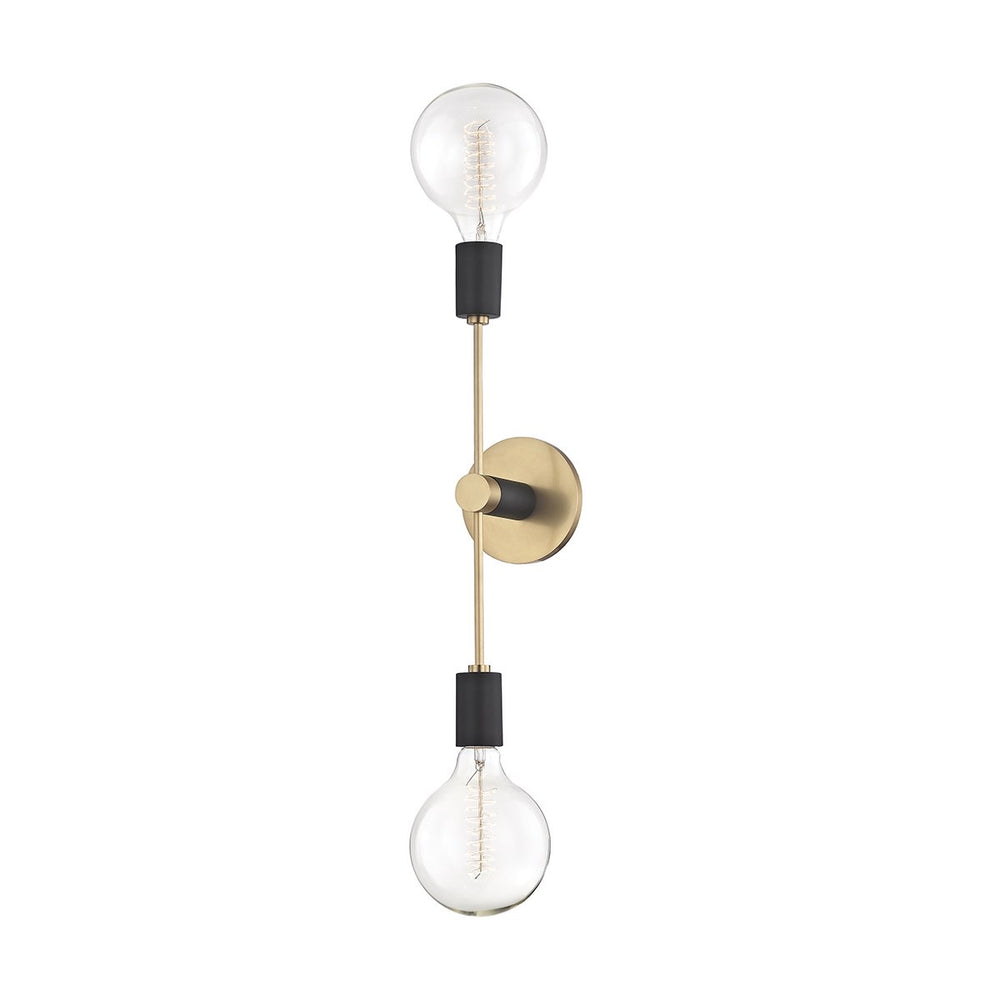 Mitzi Lighting Astrid Aged Brass\Black Wall Light - Decolight Ltd 