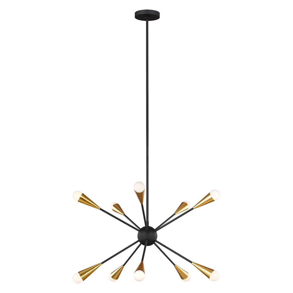 Decolight Aldridge 10 Light Sputnik Mid Century Brass & Bronze Ceiling Light