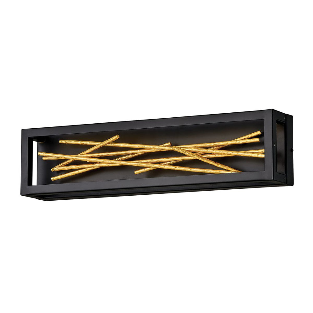 Quintiesse Styx LED Wall Light  Black & Gilded Gold - Decolight Ltd 