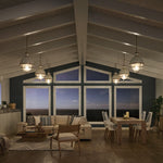 Quintiesse Tollis 1 Light Pendant  Natural Brass & White - Decolight Ltd 