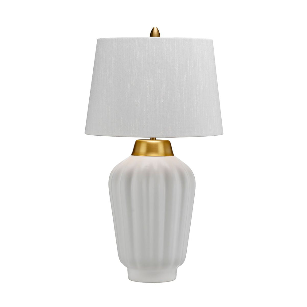 Quintiesse Bexley 1 Light Table Lamp - White & Brushed Brass White & Brushed Brass - Decolight Ltd 