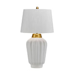 Quintiesse Bexley 1 Light Table Lamp - White & Brushed Brass White & Brushed Brass - Decolight Ltd 