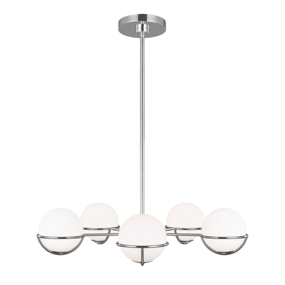 Decolight Albertine Polished Nickel Mid Century 5 Light Ceiling Light
