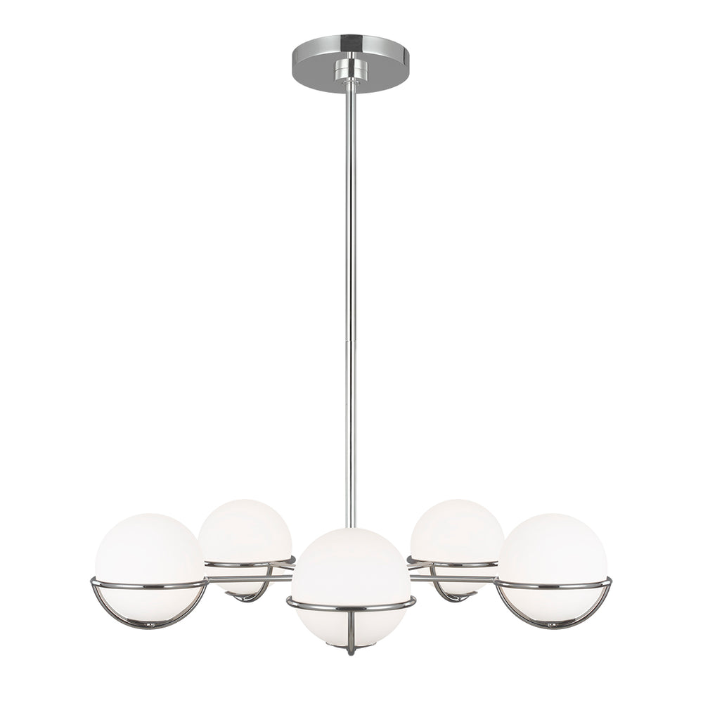 Decolight Albertine Polished Nickel Mid Century 5 Light Ceiling Light - Decolight Ltd 