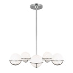 Decolight Albertine Polished Nickel Mid Century 5 Light Ceiling Light