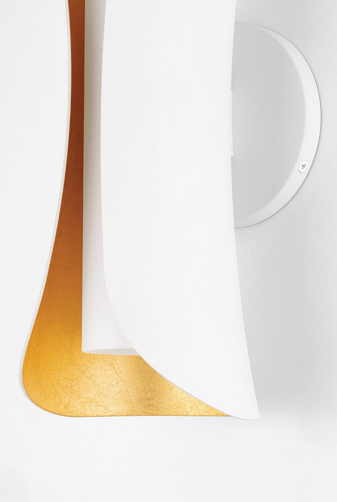 Mitzi Lighting Josie Gold Leaf/White Sconce Wall Light - Decolight Ltd 