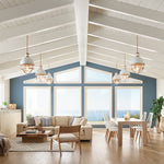 Quintiesse Tollis 1 Light Pendant  Natural Brass & White - Decolight Ltd 