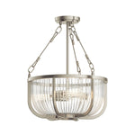 Quintiesse Roux 3 Light Pendant/ Semi-Flush Brushed Nickel - Decolight Ltd 