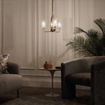 Quintiesse Kimrose 3 Light Chandelier   Brushed Natural Brass - Decolight Ltd 