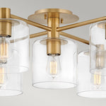 Quintiesse Axel 5 Light Semi-flush Mount Heritage Brass - Decolight Ltd 