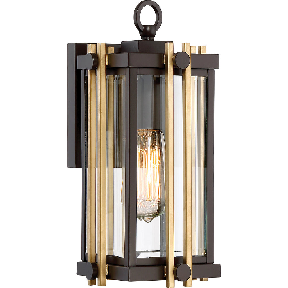 Decolight Harbour Small Mid Century Outdoor Brass / Black  Wall Lantern