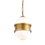 Corbett Lighting Broomley Vintage Brass Mid Century Ceiling Pendant Light Small