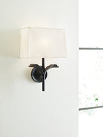 Decolight Gina Aged Iron Leaf Wall Light