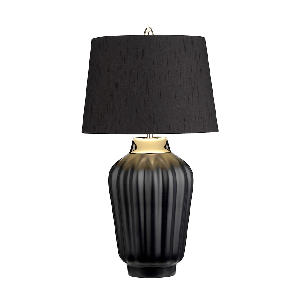 Quintiesse Bexley 1 Light Table Lamp - Black & Polished Nickel Black & Polished Nickel - Decolight Ltd 