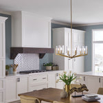 Quintiesse Nye 6 Light Chandelier   Brushed Natural Brass - Decolight Ltd 
