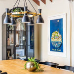 Decolight Noelle Mid Century Chandelier Black & Brass 5 Lt ( Ceiling) - Decolight Ltd 