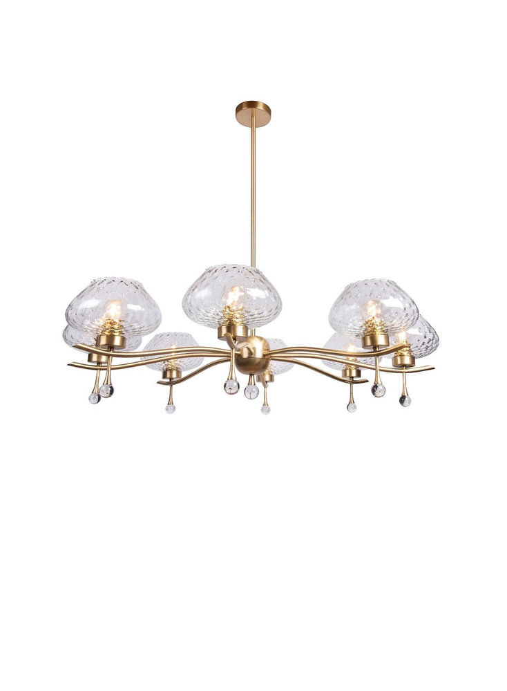 Heathfield & Co Luci Burnished Brass Chandelier  8 Light Ceiling - Decolight Ltd 