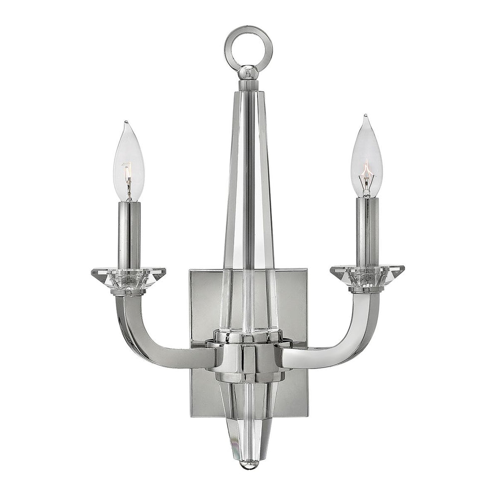 Quintiesse Ascher 2 Light Wall Light Polished Nickel - Decolight Ltd 