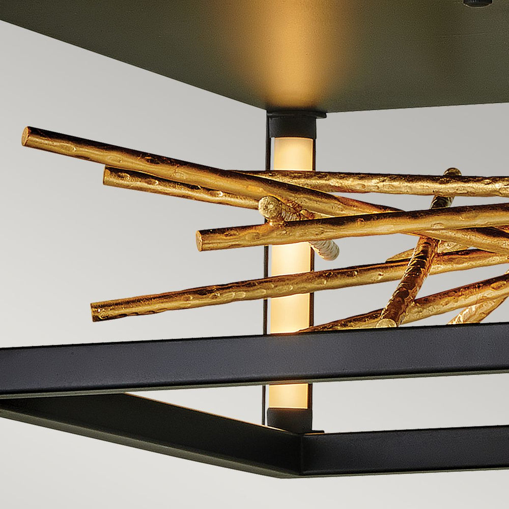 Quintiesse Styx LED Flush Mount  Black & Gilded Gold - Decolight Ltd 