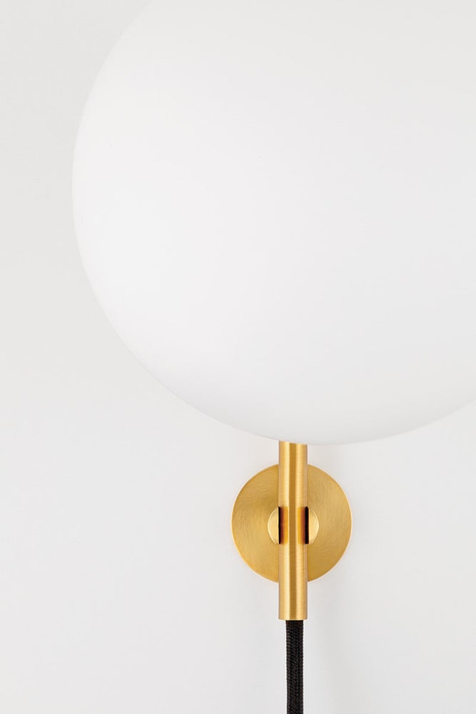 Mitzi Lighting Gina Aged Brass Wall Light - Decolight Ltd 