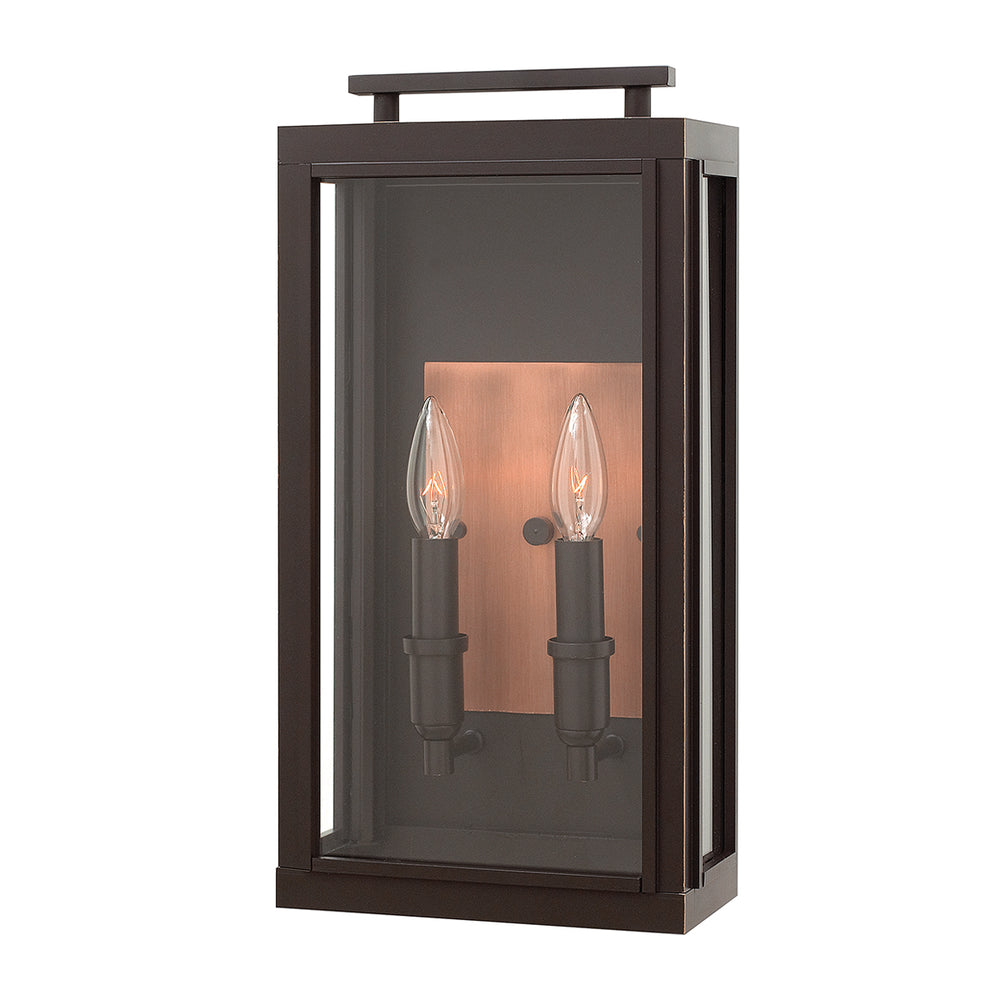 Quintiesse Sutcliffe 2 Light Wall Lantern - Bronze Oil Rubbed Bronze & Copper - Decolight Ltd 