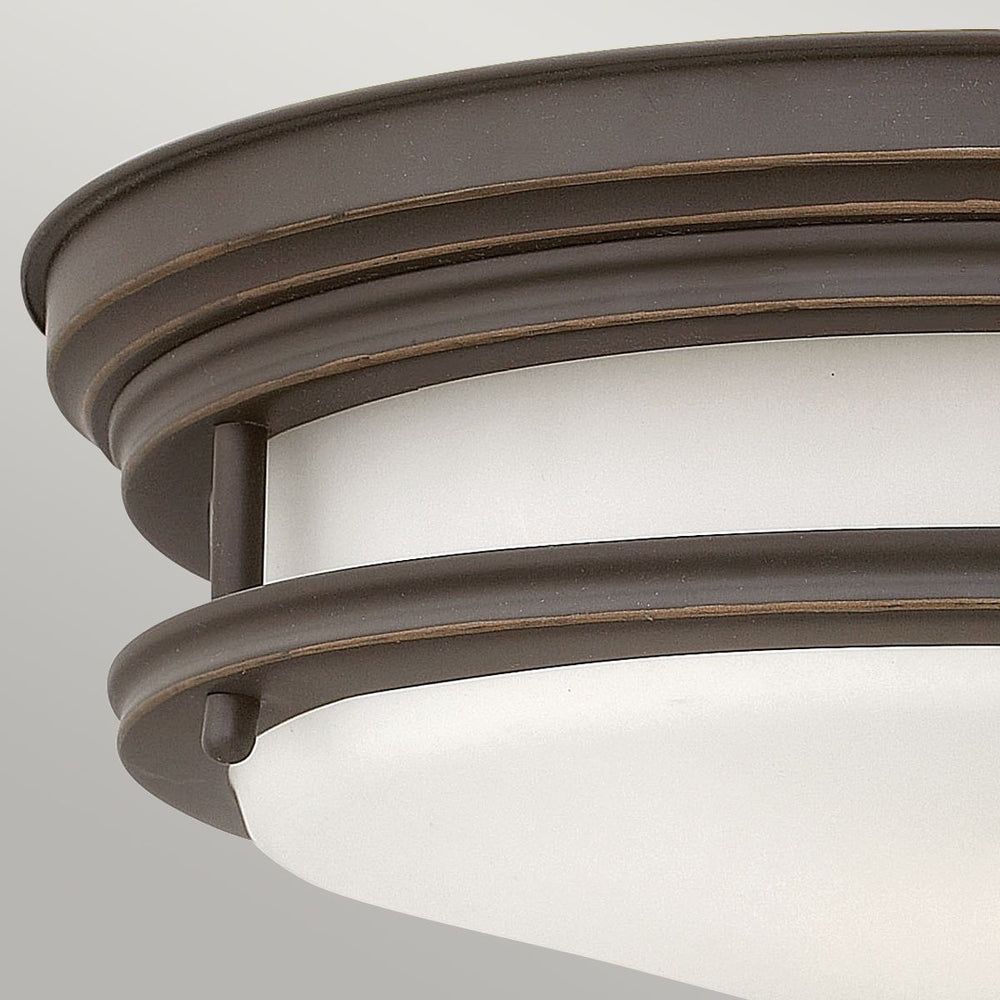 Quintiesse Hadrian 2 Light Flush Mount - Opal Glass - Oil Rubbed Bronze Oil Rubbed Bronze - Decolight Ltd 