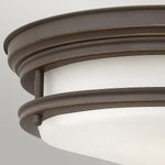 Quintiesse Hadrian 2 Light Flush Mount - Opal Glass - Oil Rubbed Bronze Oil Rubbed Bronze - Decolight Ltd 
