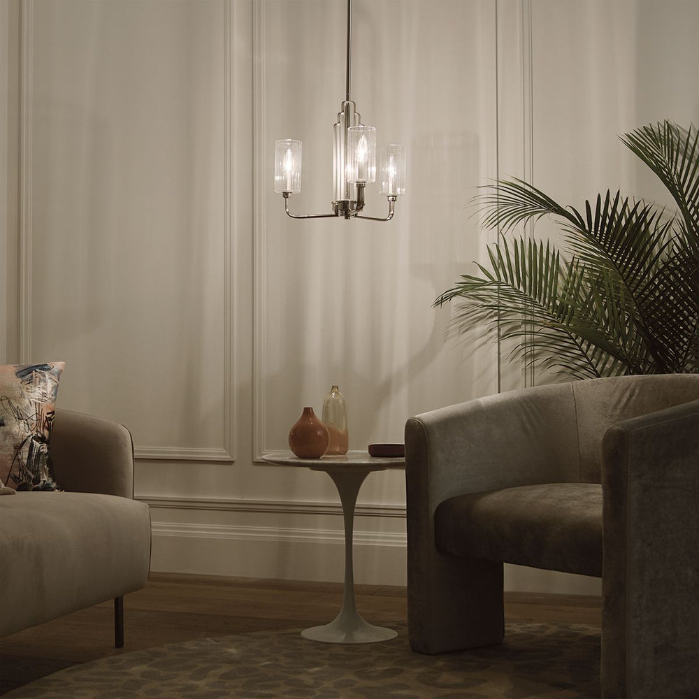 Quintiesse Kimrose 3 Light Chandelier   Polished Nickel - Decolight Ltd 