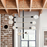 Mitzi Lighting Astrid 8lt Ceiling Lighting Aged Brass / Black - Decolight Ltd 