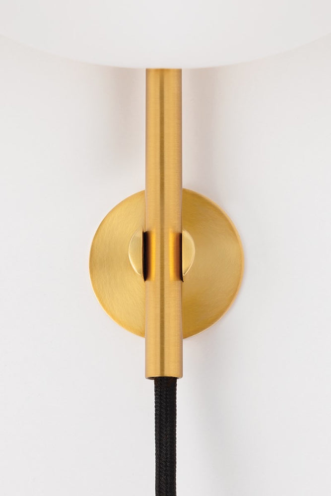 Mitzi Lighting Gina Aged Brass Wall Light - Decolight Ltd 