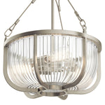 Quintiesse Roux 3 Light Pendant/ Semi-Flush Brushed Nickel - Decolight Ltd 