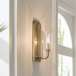 Quintiesse Kimrose 1 Light Wall Light  Brushed Natural Brass - Decolight Ltd 