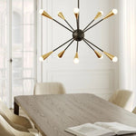 Decolight Aldridge 10 Light Sputnik Mid Century Brass & Bronze Ceiling Light - Decolight Ltd 