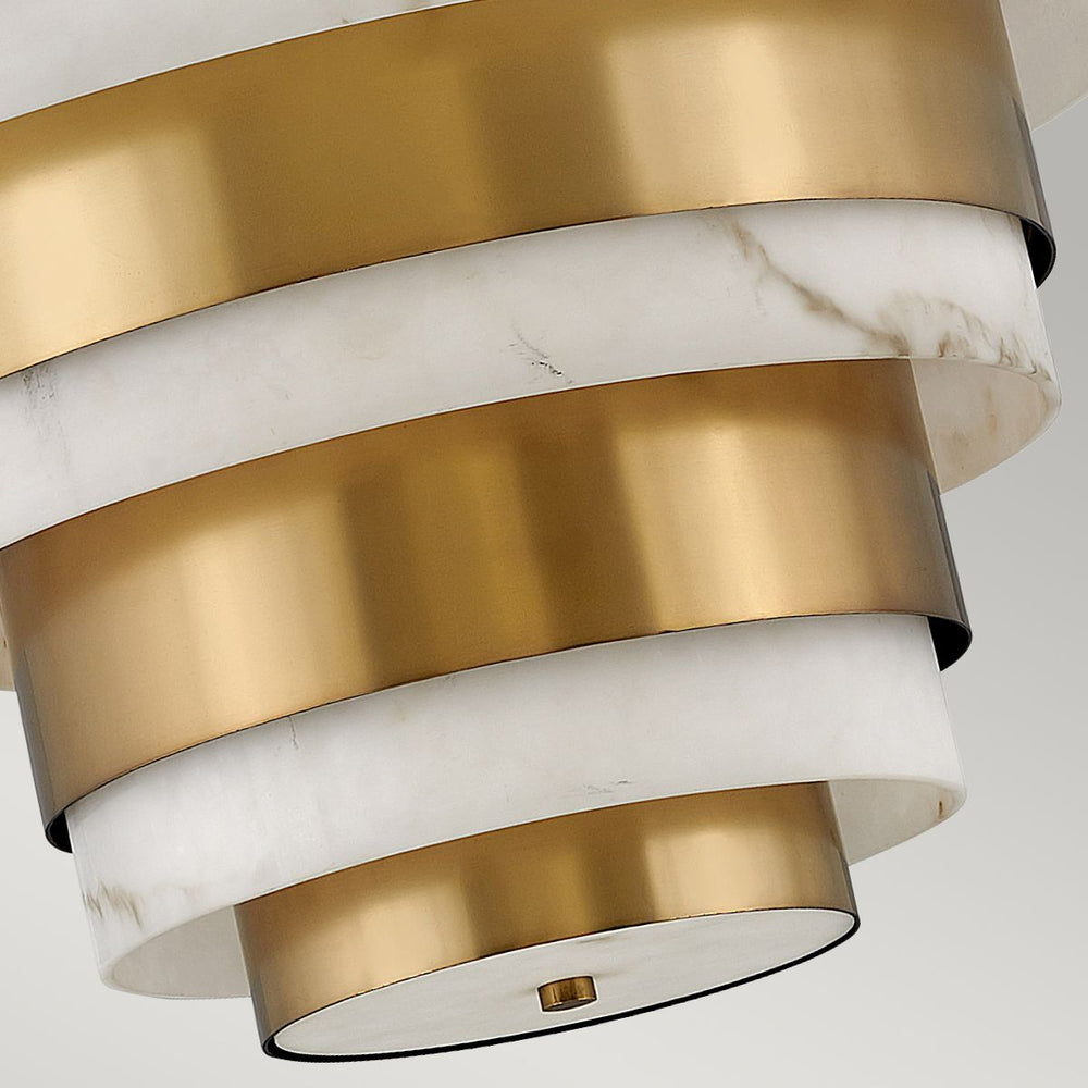 Quintiesse Echelon 8 Light Art Deco Ceiling Pendant Heritage Brass - Decolight Ltd 