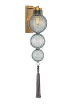 Heathfield Medina 3 Ball Opal Jade Brass Wall Light