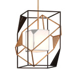 Troy Lighting Cubist Art Deco Bronze Gold Leaf And Stainless