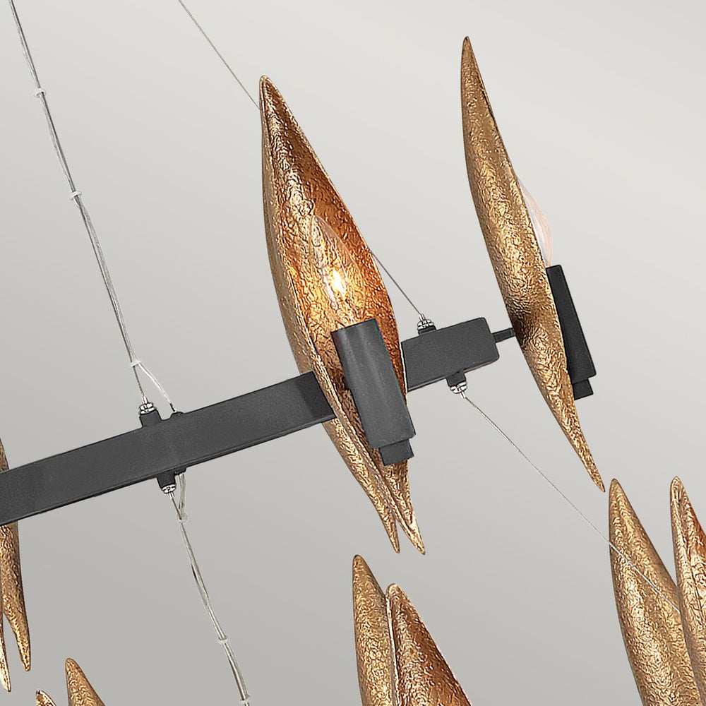Quintiesse Willow 18 Light Chandelier   Carbon Black with Deluxe Gold - Decolight Ltd 