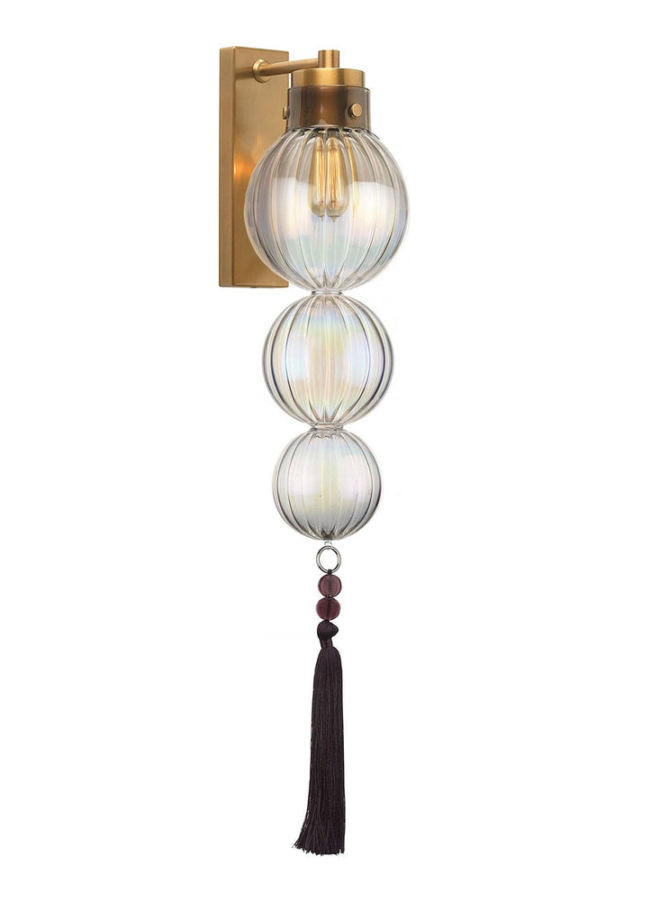 Heathfield Medina 3 Ball Lustre Brass Wall Light