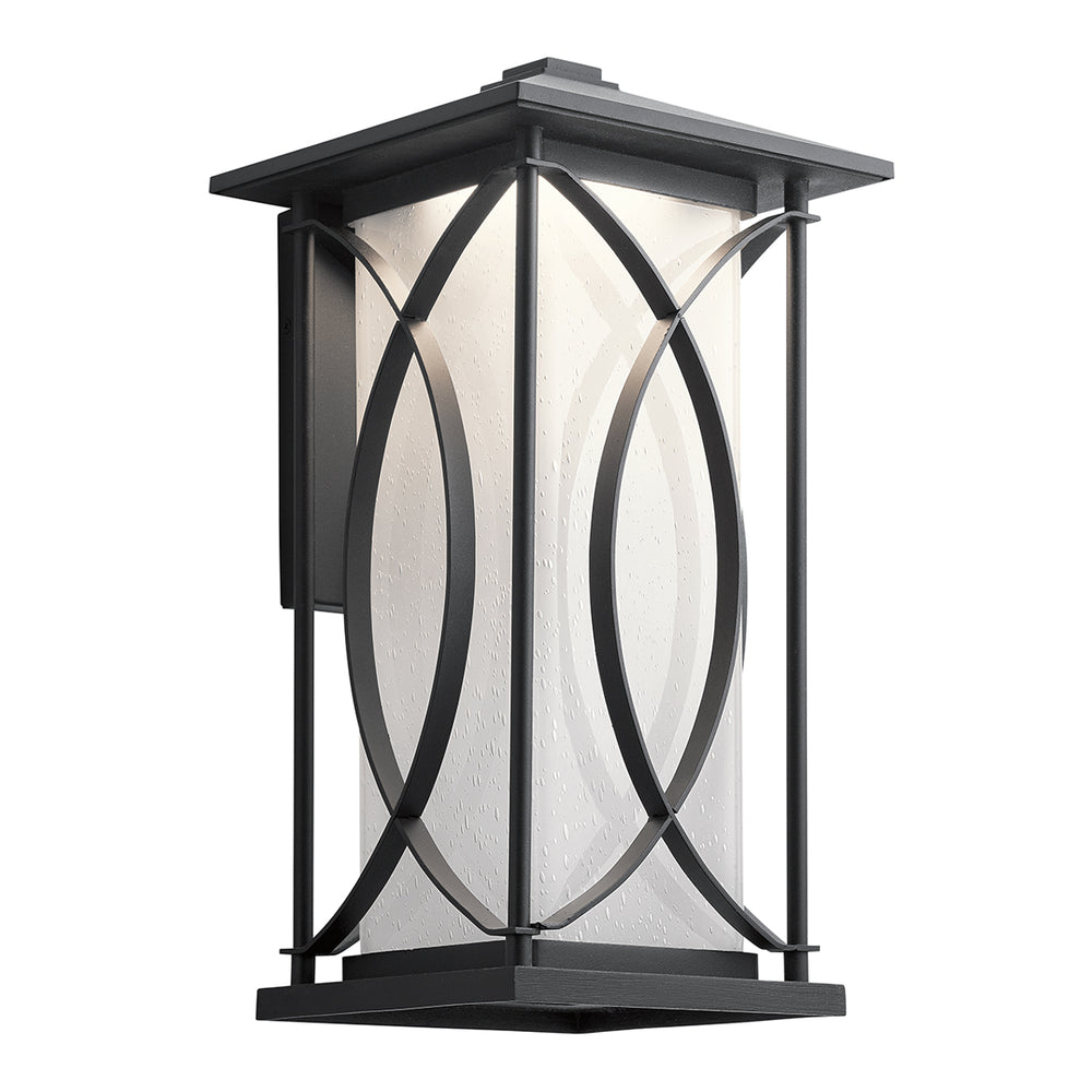 Quintiesse Ashbern Wall Light Lantern Textured Black Large