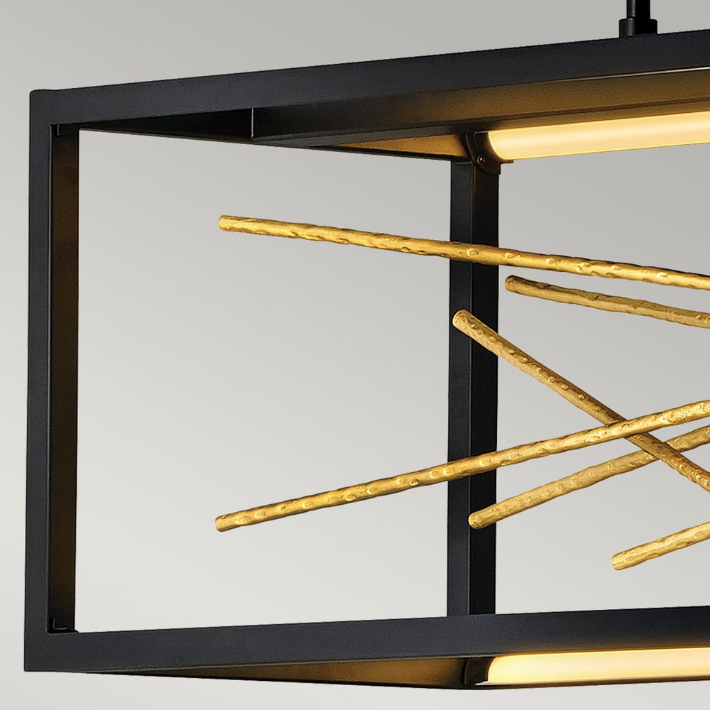 Quintiesse Styx LED Island Pendant  Black & Gilded Gold - Decolight Ltd 