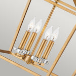 Quintiesse Stinson 4 Light Large Pendant/ Semi-Flush Distressed Brass - Decolight Ltd 