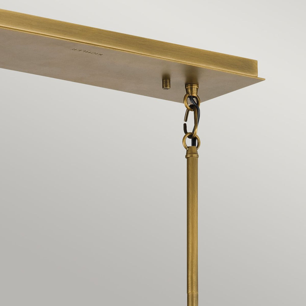 Quintiesse Linara 5 Light Linear Chandelier  Black & Natural Brass - Decolight Ltd 