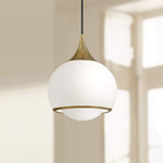 Mitzi Lighting Reese Aged Brass Pendant Ceiling Light Large - Decolight Ltd 