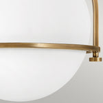 Quintiesse Somerset 1 Light Flush Mount  Heritage Brass Opal - Decolight Ltd 